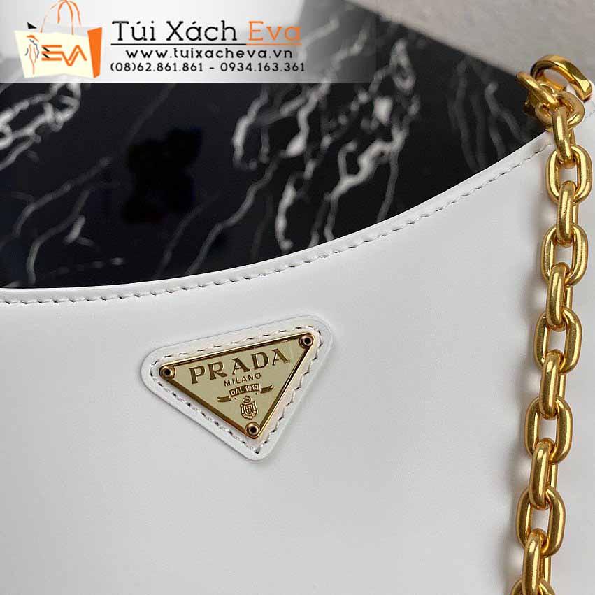 Túi Xách Prada Leather Chain Hobo Bag Siêu Cấp Màu Trắng Đẹp M1BC148.